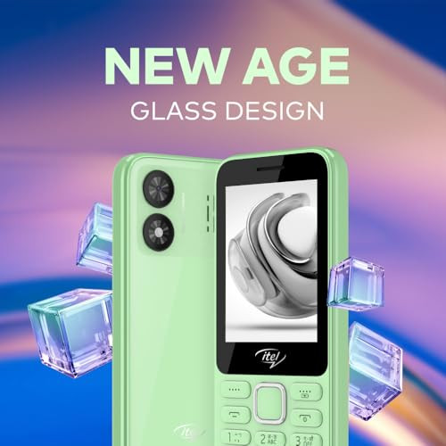 itel it5330 Keypad Mobile Phone  28 Big Display  Premium Glass-Like Back Design  1900mAh Long-Lasting Battery  Auto Call Recording  Wireless FM  Light Green