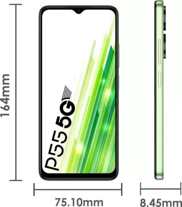 itel P55 5G  4GB RAM64GB ROM Upto 8GB RAM with Memory Fusion 50MP AI Dual Rear Camera 5000mAh Battery with 18W Type-C Fast Charging  Dimensity 6080 Mint Green