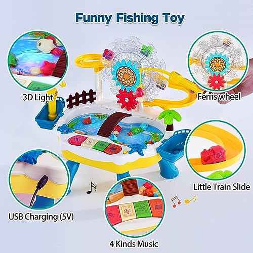 Jack Royal Fishing Game Toys with Slideway, Electronic Toy Fishing