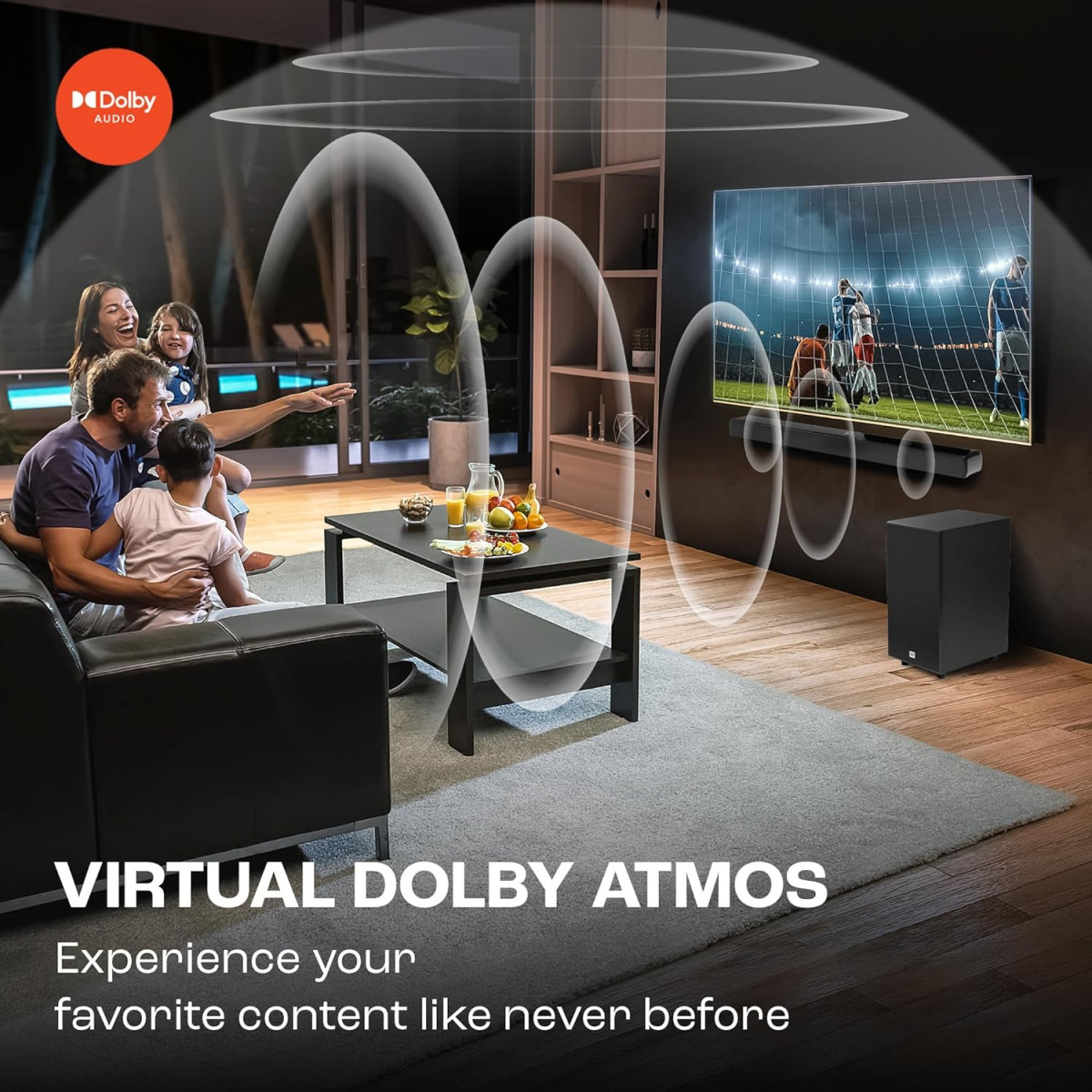 JBL Cinema SB190 Deep Bass Dolby Atmos Soundbar with Wireless Subwoofer for Extra Deep Bass 21 Channel with Remote Sound Mode for Voice Clarity HDMI eARC Bluetooth  Optical Connectivity 380W