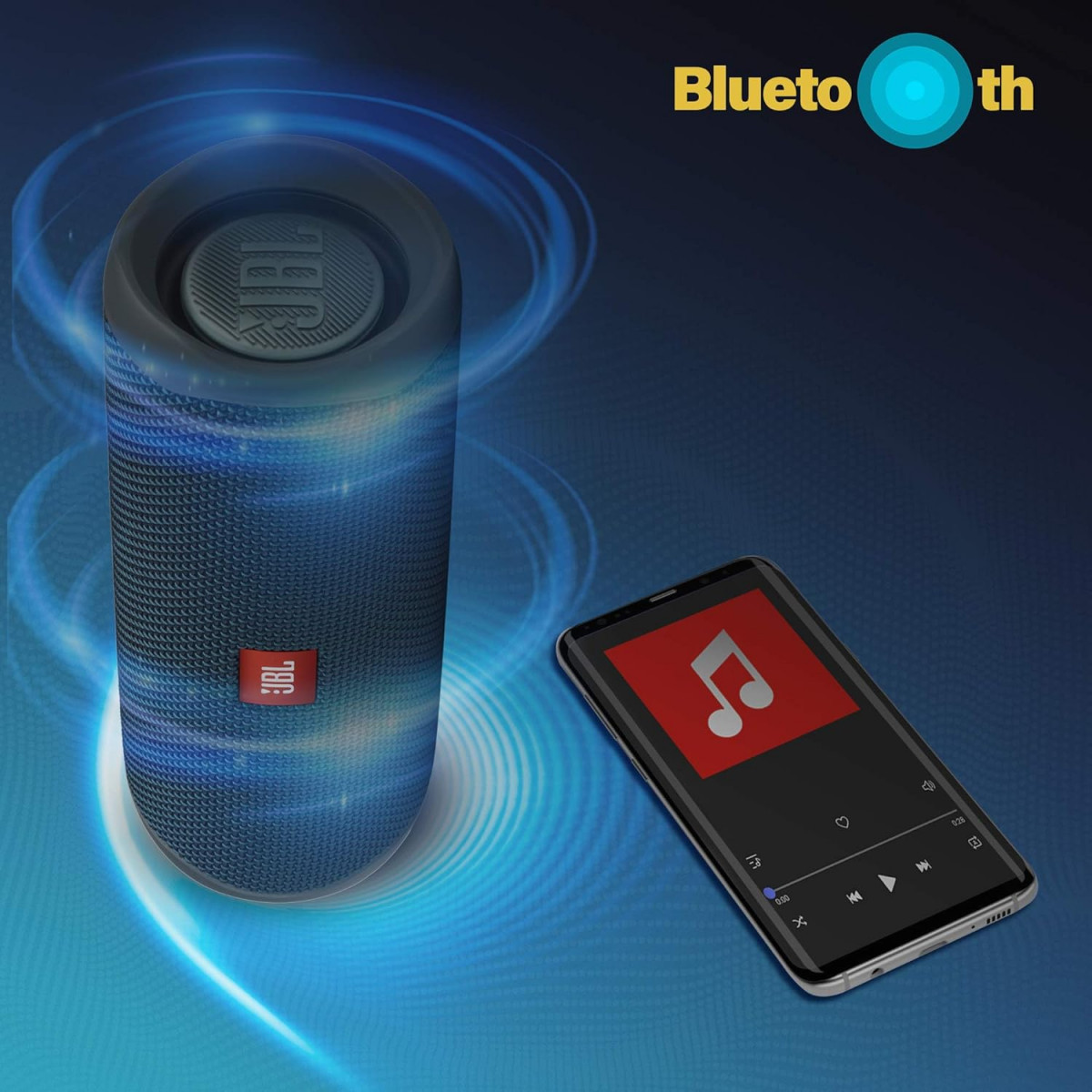 JBL Flip 5 Wireless Portable Bluetooth Speaker Signature Sound with Powerful Bass Radiator Vibrant Colors with Rugged Fabric Design Party Boost IPX7 Waterproof  Type C Without Mic Blue