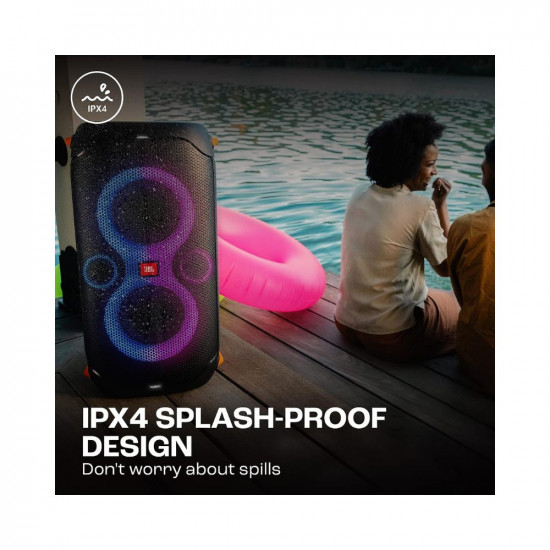 JBL Partybox 110  Wireless Bluetooth Party Speaker  160W Monstrous Pro Sound  Dynamic Light Show  Upto 12Hrs Playtime  Built-in Powerbank  Guitar  Mic Support PartyBox App Black