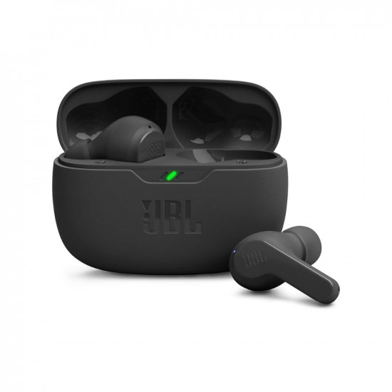 JBL Wave Beam in-Ear Earbuds (TWS) with Mic, App for Customized Extra Bass EQ, 32 Hours Battery and Quick Charge, IP54 Water & Dust Resistance, Ambient Aware & Talk-Thru, Google FastPair (Black)