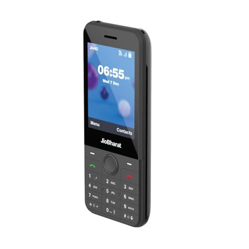 JioBharat J1 4G Keypad Phone with JioTV JioHotstar UPI JioSoundPay JioSaavn JioChat JioPhotos Powerful 2500mAh Battery LED Torch Digital Camera  Dark Grey  Locked for JioNetwork