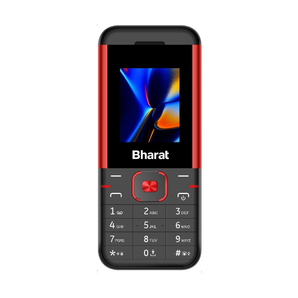 JioBharat K1 Karbonn 4G Keypad Phone with JioTV JioHotstar JioSoundPay JioSaavn Long Lasting Battery LED Torch Digital Camera  Black  Red  Locked for JioNetwork