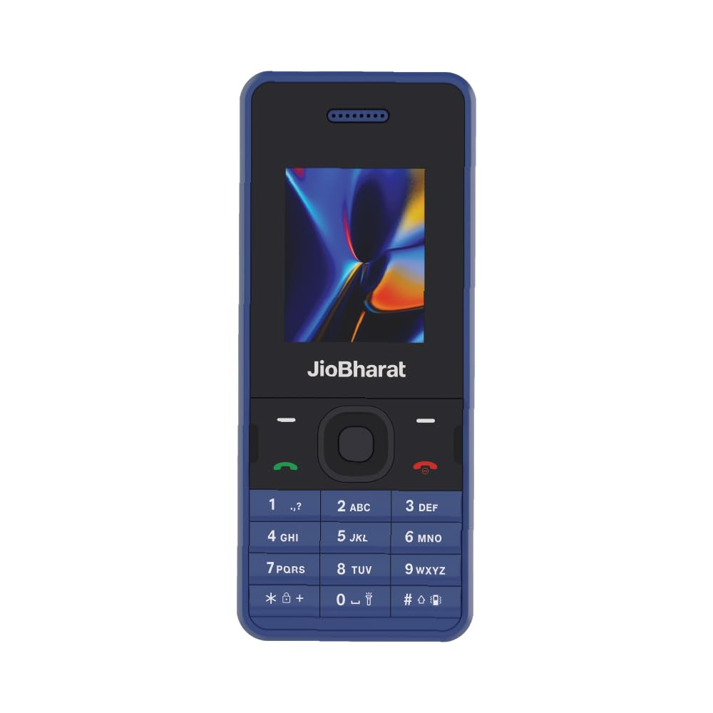 JioBharat V2 4G Phone with JioTV JioHotstar JioSoundPay JioSaavn Long Lasting Battery LED Torch Digital Camera  Blue  Locked for JioNetwork