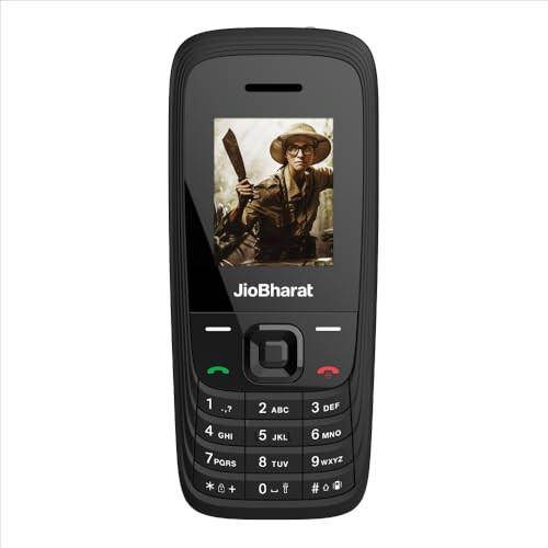 JioBharat V4 4G Phone with JioTV JioHotstar UPI JioSoundPayJioSaavn Long Lasting Battery LED Torch Digital Camera  Black  Locked for JioNetwork