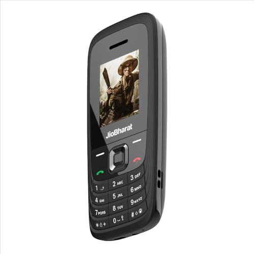JioBharat V4 4G Phone with JioTV JioHotstar UPI JioSoundPayJioSaavn Long Lasting Battery LED Torch Digital Camera  Black  Locked for JioNetwork