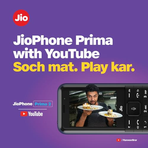 JioPhone Prima 2 4G Keypad Phone with Premium Design YouTube JioTV JioHotstar JioSaavn JioPayUPI Video Calling LED Torch Digital Cameras  Black  Locked for JioNetwork