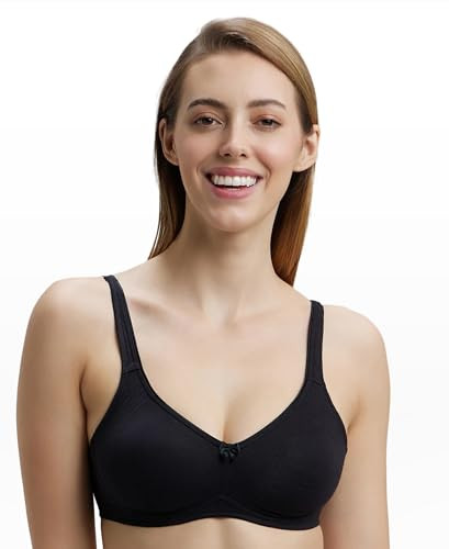 Jockey 1250 Women's Wirefree Non Padded Super Combed Cotton Elastane  Stretch Full Coverage Everyday Bra with