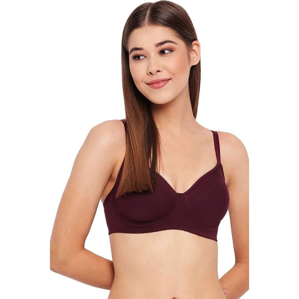 Buy Women's Wirefree Non Padded Super Combed Cotton Elastane Stretch Full  Coverage Everyday Bra with Concealed Shaper Panel and Broad Fabric Straps -  Beet Red FE41