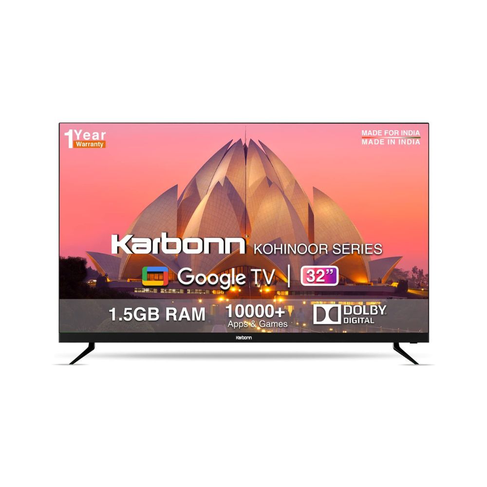 Karbonn 80 cm (32 inches) Kohinoor Series HD Ready Smart A+ LED Google TV KJSW32GSHD (Black)