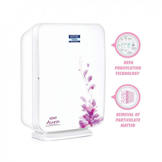 Kent 15002 Aura Air Purifier |Highly Efficient HEPA Technology | In-Built Ionizer| Filter Change Indicator & Air Quality Sensor | Child Lock Feature