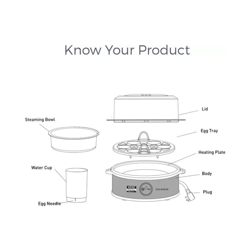 KENT 16020 Instant Egg Boiler  3 Boiling Modes  Upto 7 Egg at a Time Easy and Quick Operation  Overheat Protection