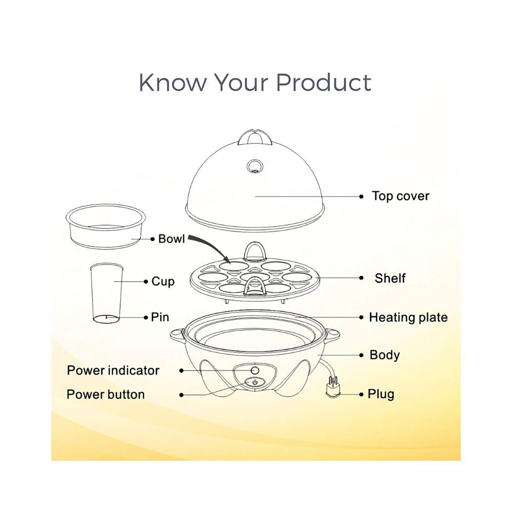 KENT 16053 Egg Boiler-W 360 Watts  Stainless Steel Heating Plate Boils Upto 7 Eggs at a Time