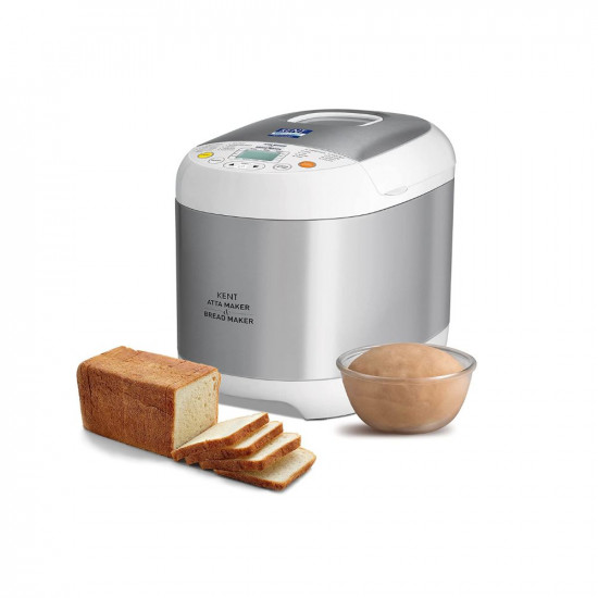 Kent Atta and Bread Maker for Home Fully Automatic With 19 Pre-set Menu 550w 16010 Steel Grey