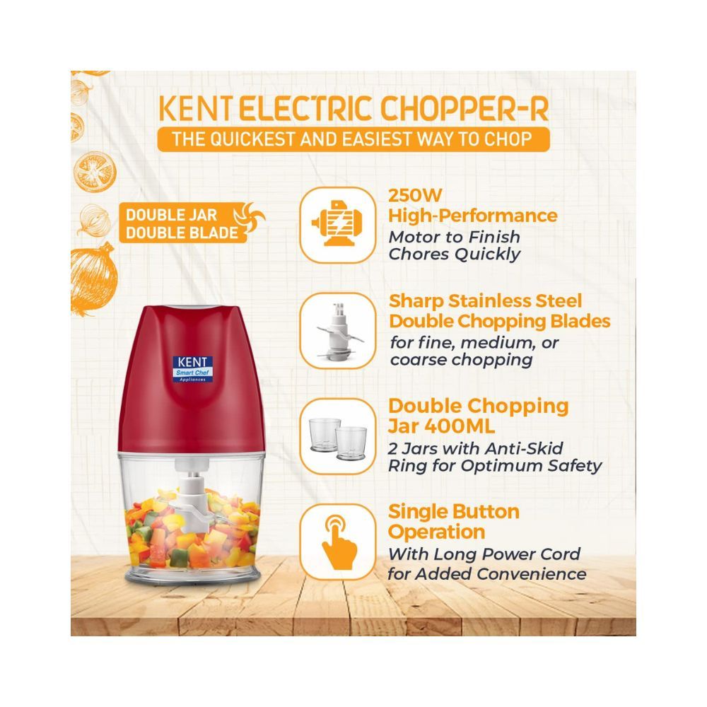KENT Electric Chopper-R for Kitchen (Red)