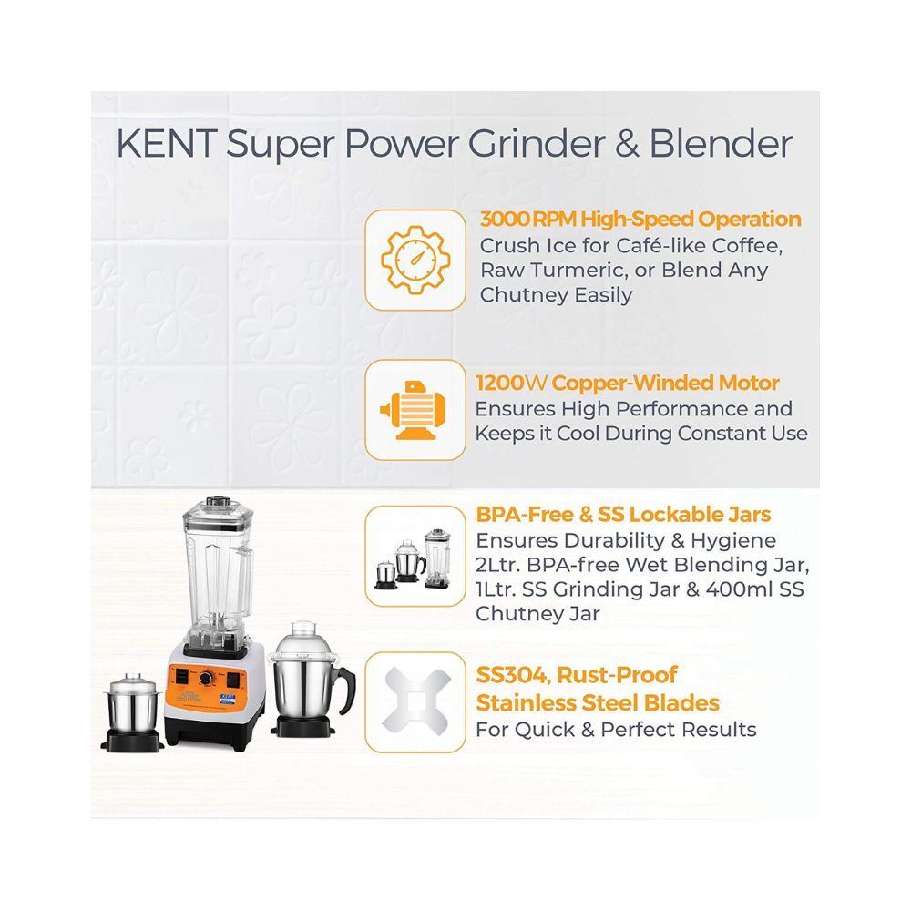 Kent16083 Super Power Grinder & Blender 1200W