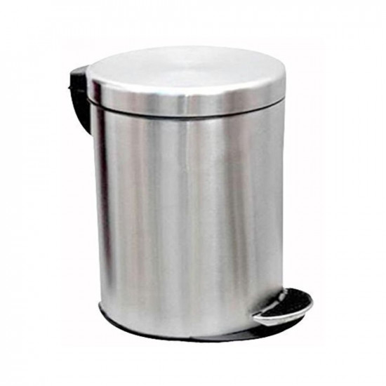 King International Stainless Steel Plain Pedal Dustbin with Lid And Bucket, Bathroom, Outdoor, Indoor, Kitchen, Bedroom, Office, Trash Can for Home, Bathroom With Lid - 10X14 Inches 12 LTR