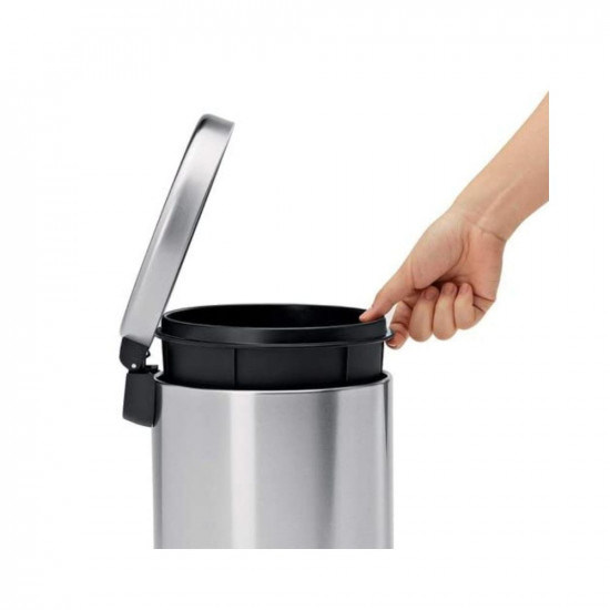 King International Stainless Steel Plain Pedal Dustbin with Lid And Bucket, Bathroom, Outdoor, Indoor, Kitchen, Bedroom, Office, Trash Can for Home, Bathroom With Lid - 10X14 Inches 12 LTR