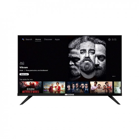 Kodak 108 cm 43 inches Bezel Less Design Series 4K Ultra HD Smart Android LED TV 43UHDX7XPROBL Black