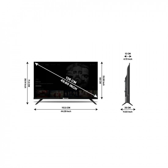Kodak 139 cm 55 inches Bezel-Less Design Series 4K Ultra HD Smart Android LED TV 55UHDX7XPROBL Black