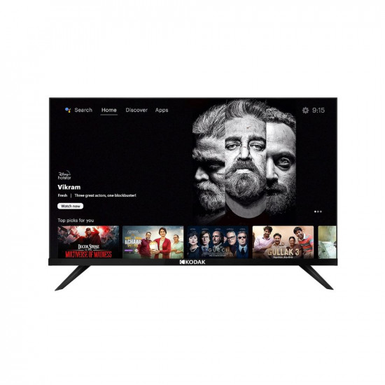 Kodak 139 cm 55 inches Bezel-Less Design Series 4K Ultra HD Smart Android LED TV 55UHDX7XPROBL Black