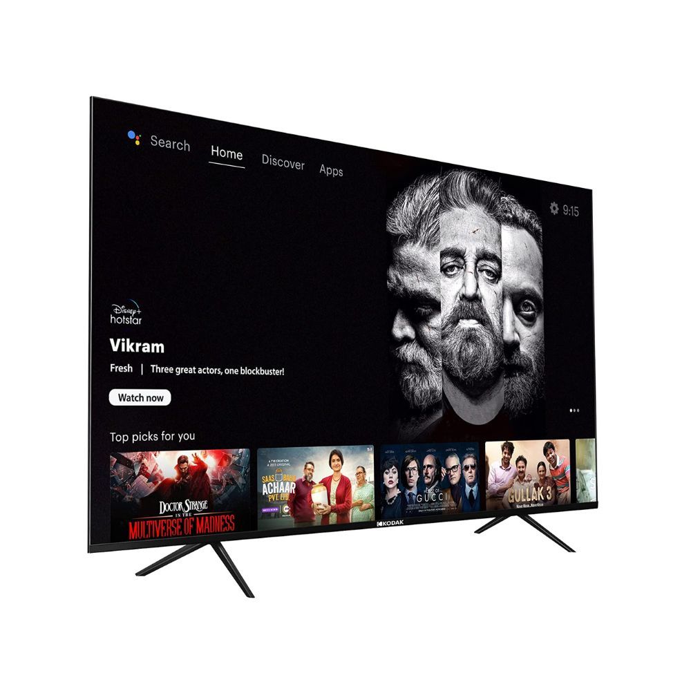 Kodak 7XPro 139 cm (55 inch) Ultra HD (4K) LED Smart Android TV with 40W Sound Output & Bezel-Less Design (55UHDX7XPROBL)