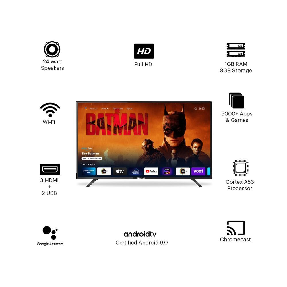 Kodak 7XPro Series 80 cm (32 inch) HD Ready LED Smart Android TV (32HDX7XPRO)