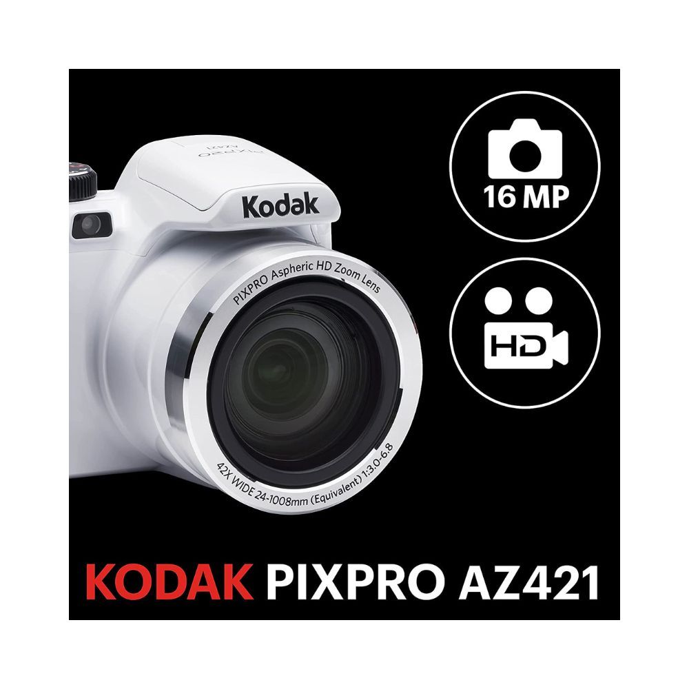 Kodak PIXPRO Astro Zoom AZ421 16 MP Digital Camera with 42X Opitcal Zoom and 3 LCD Screen White