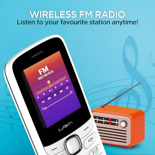 Lava A1 Vibe 2025 Dual SIM Keypad Phone with 2 Big Display  Long-Lasting AI Battery  Vibration Alert  FM Radio  MP3 Player  Military-Grade Durability  White