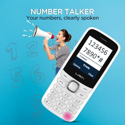 Lava A1 Vibe 2025 Dual SIM Keypad Phone with 2 Big Display  Long-Lasting AI Battery  Vibration Alert  FM Radio  MP3 Player  Military-Grade Durability  White