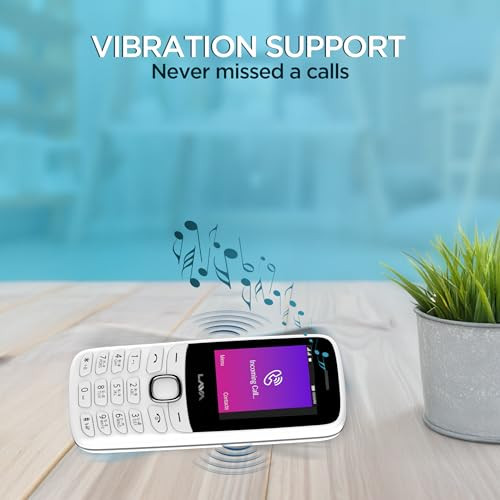 Lava A1 Vibe 2025 Dual SIM Keypad Phone with 2 Big Display  Long-Lasting AI Battery  Vibration Alert  FM Radio  MP3 Player  Military-Grade Durability  White