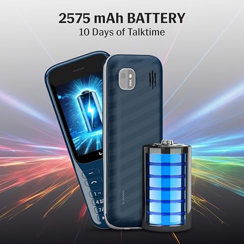 Lava Gem 2025 Dual Sim Keypad Phone 28 Display Camera  Flash  2575mAh Smart AI Powerful Battery  Wireless FM  Recording  Stereo Speakers  Call Recording Blue Chrome