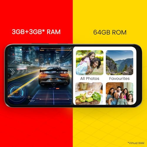 Lava O3 Glossy Blue 3 GB RAM 64 GB Storage  Biggest 675 HD Display  13MP AI Dual Rear Camera  5000 mAh Battery  Secure Face Unlock  Fingerprint Reader  Charger  Phone-Cover in Box