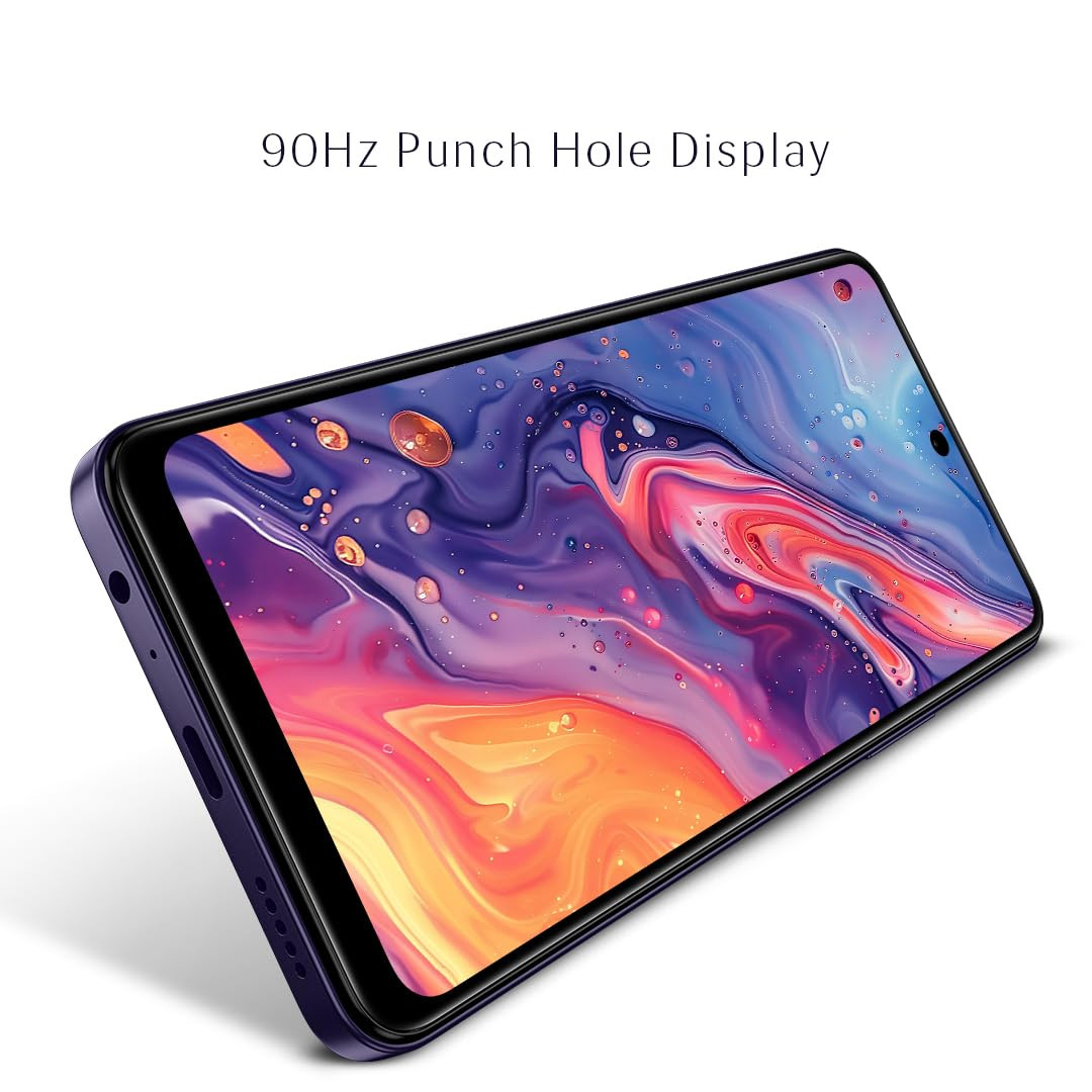 Lava O3 Pro Glossy Purple 4 GB RAM 128 GB Storage Bigger 656 HD Display  50 MP AI Triple Rear Camera  8 MP Front Camera 5000 mAh Battery  10W Charging  Charger in Box