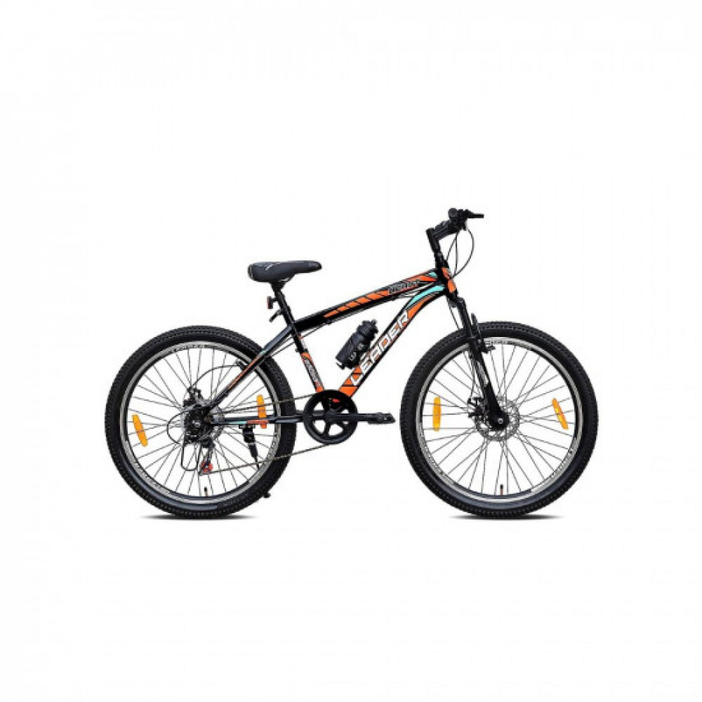 Leader Beast 26T Multispeed (7 Speed) Mountain Bike with Front Suspension &amp; Dual Disc Brake - MATT Black/SEA Green. Ideal for 12 + Years (Frame: 18 Inches)