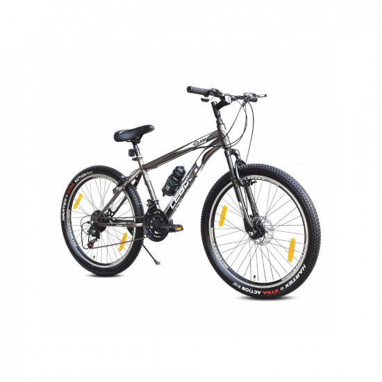 Leader Gladiator 26t Mountain Bike Multispeed (21 Speed) Gear Cycle | Free Pan India Installation| Front Suspension and Disc Brake (26T, Grey)