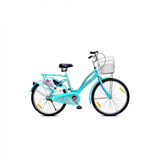 Leader Lady Star Breeze 26T Bicycle for Girls/Women with Front Basket and Integrated Carrier | Ideal for 12 + Years (Frame: 18 Inches) (26, Aqua Blue)