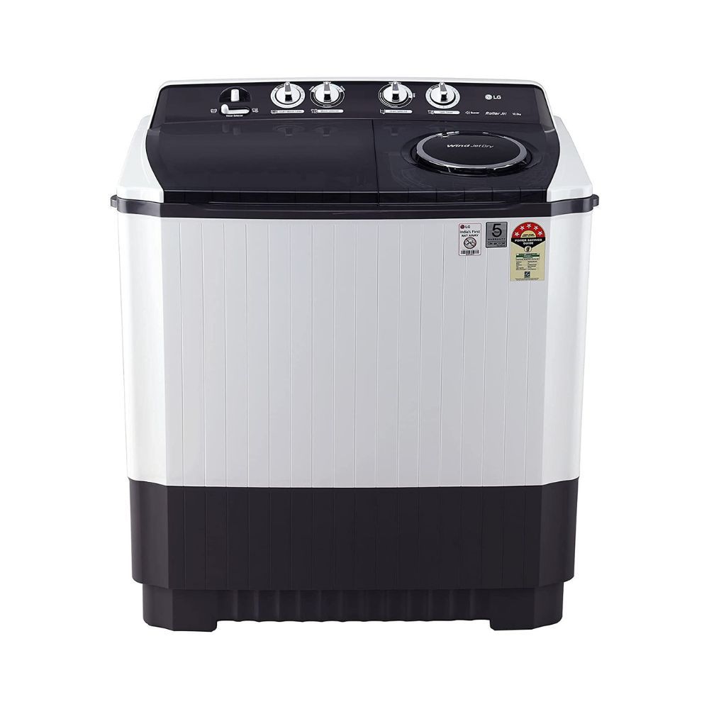 LG 10 kg 5 Star Semi-Automatic Top Loading Washing Machine (P1055SGAZ, Dark Gray, Wind Jet Dry), Large
