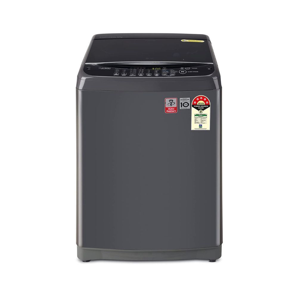 LG 10 Kg 5 Star Smart Inverter Fully-Automatic Top Load Washing Machine (T10SJMB1Z, Middle Black)