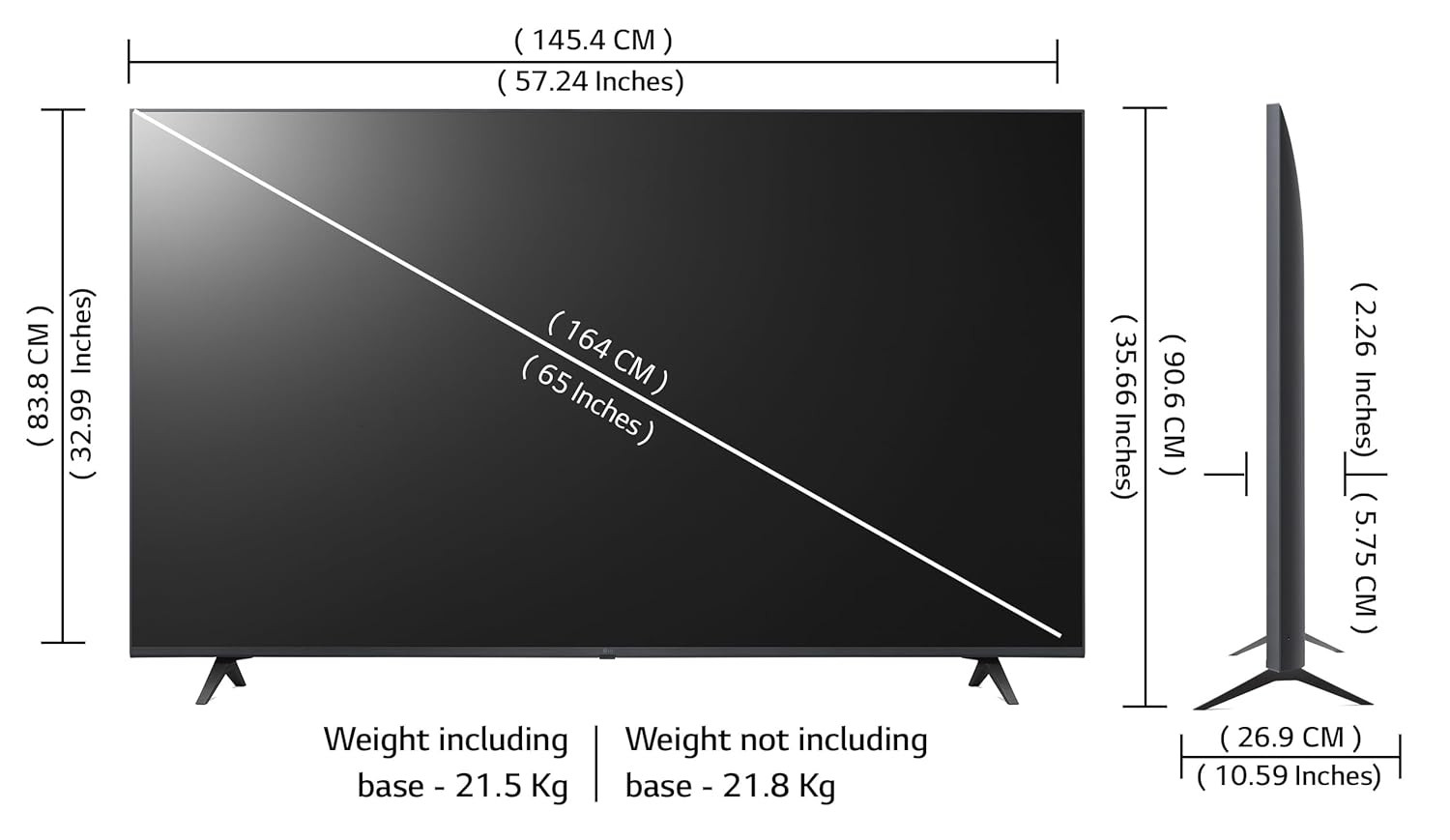 LG 139 cm 55 inches 4K Ultra HD Smart LED TV 55UQ7500PSF Ceramic Black