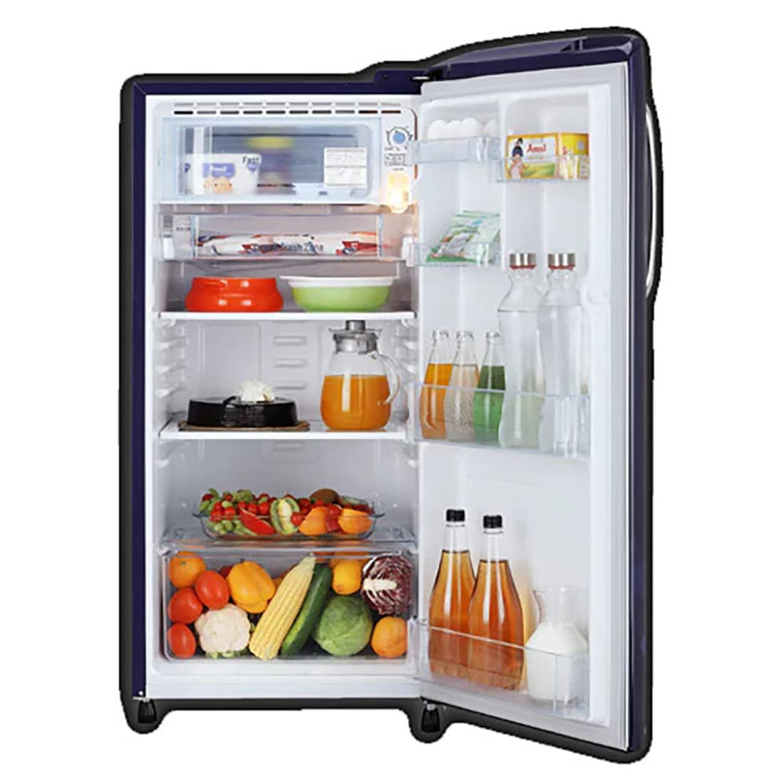 LG 185 L 3 Star Direct-Cool Single Door Refrigerator GL-B201ABED Blue Euphoria Moist 039N039 Fresh