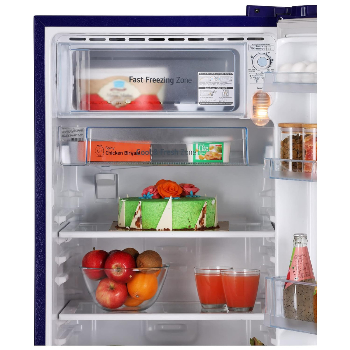 LG 190 L 2 Star Direct-Cool Single Door Refrigerator GL-B199OBEC Blue Euphoria Fast Ice Making 2022 Model