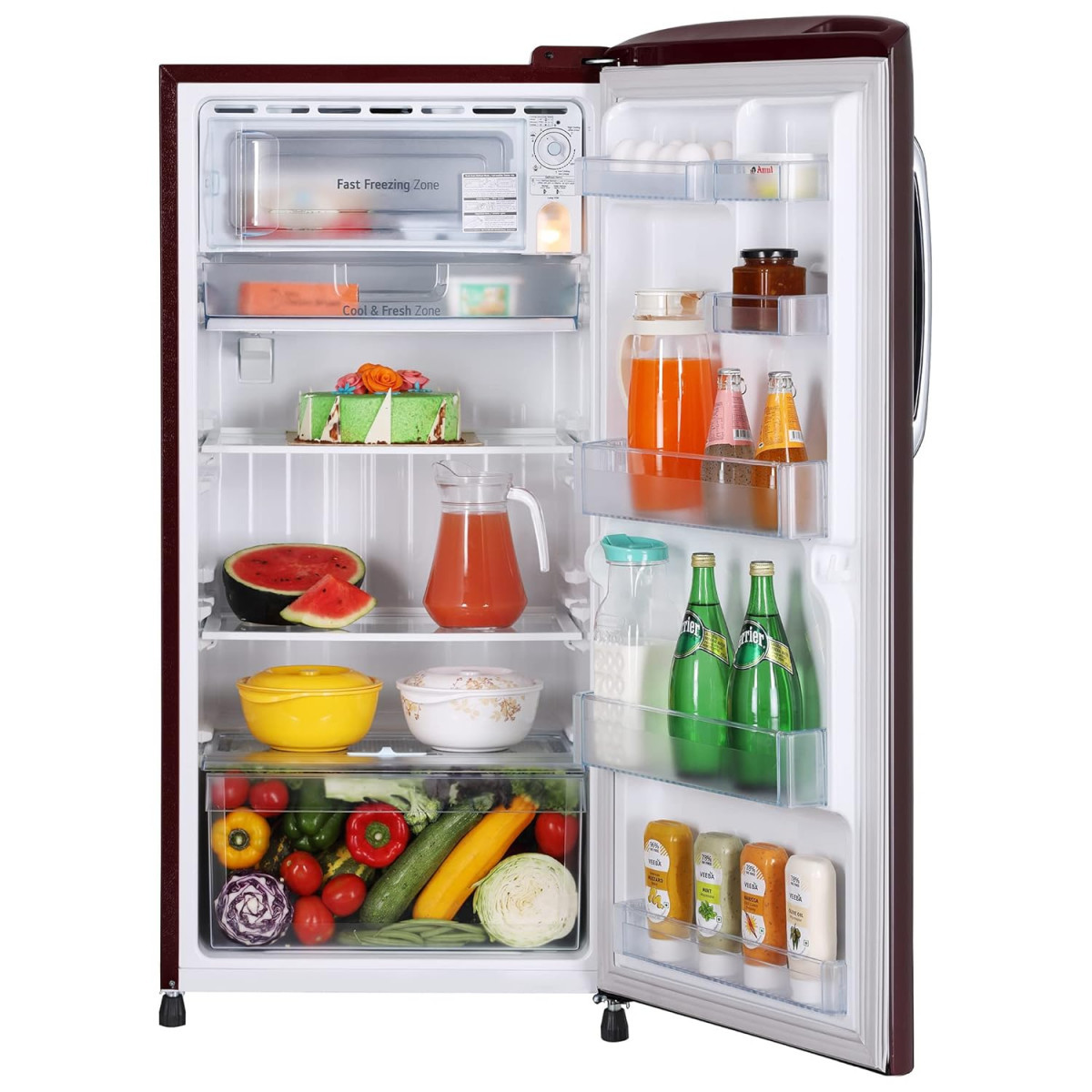 LG 215 L 3 Star Direct-Cool Single Door Refrigerator GL-B221ASED Scarlet Euphoria Moist 039N039 Fresh 2022 Model
