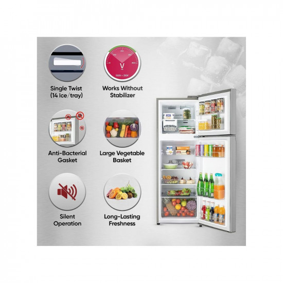 LG 246 L 3 Star Frost-Free Smart Inverter Double Door Refrigerator (?GL-S262SPZX, Shiny Steel, Convertible, Gross Volume- 263 L)