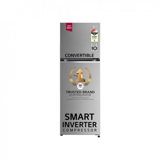 LG 246 L 3 Star Frost-Free Smart Inverter Double Door Refrigerator (?GL-S262SPZX, Shiny Steel, Convertible, Gross Volume- 263 L)