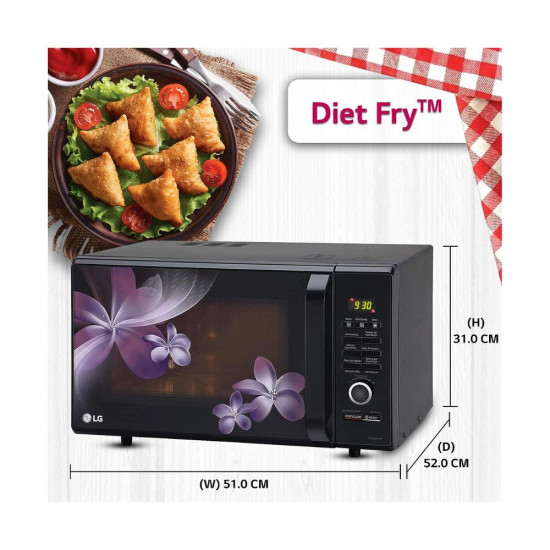 LG 28 L Convection Microwave Oven MC2886BPUM Floral Purple Diet Fry