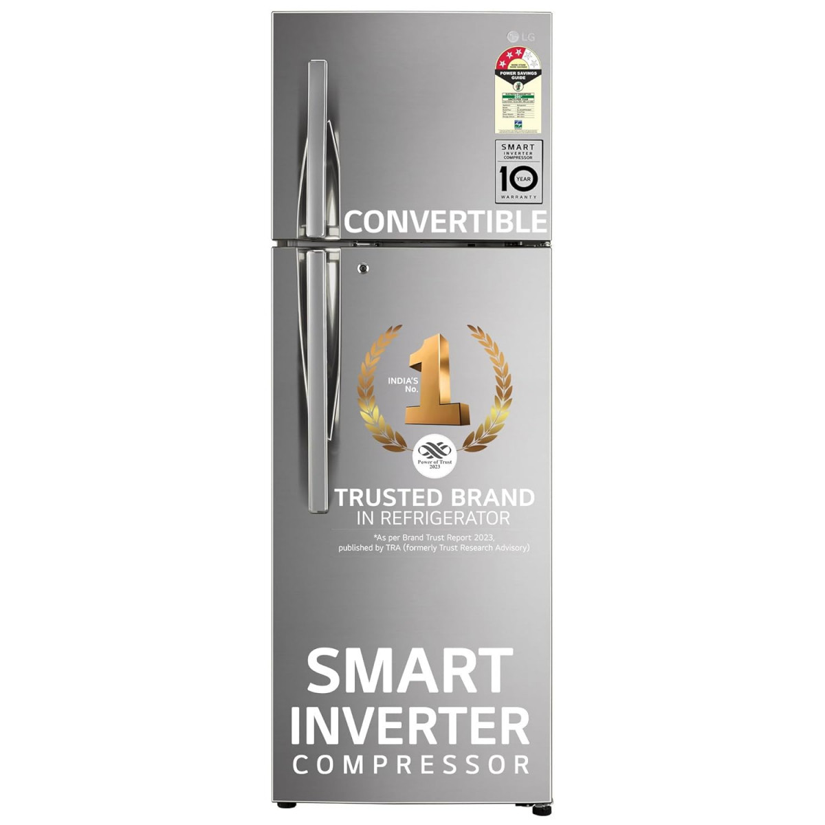 LG 308 L 3 Star Frost-Free Smart Inverter Double Door Refrigerator GL-S322RPZX Shiny Steel Convertible  Multi Air Flow 2022 Model