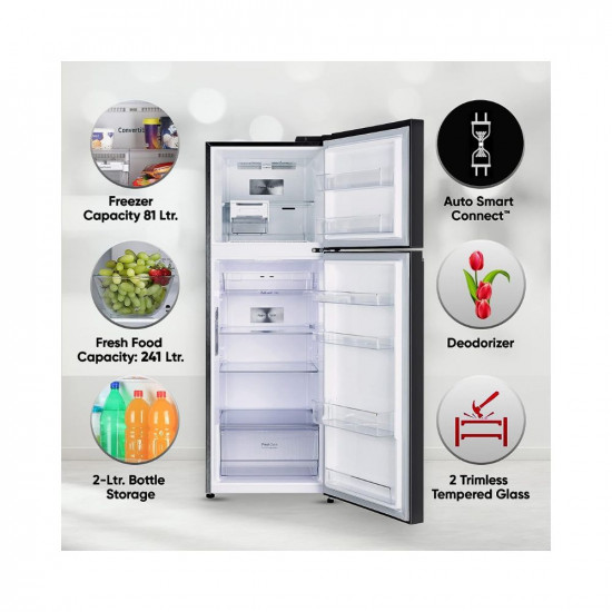 LG 322 L 3 Star Smart Inverter Wi-Fi Frost-Free Double Door Refrigerator (?2023 Model, GL-T342TESX, Ebony Sheen, Door Cooling+ & Convertible)